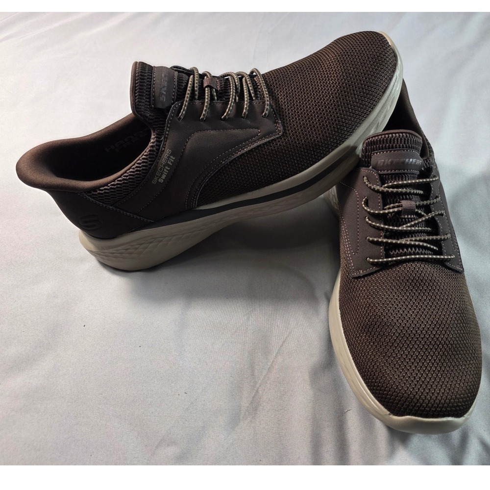 Skechers Swift Fit Hands Free Slip-ins Mens 11 Brown Sneakers NWOB